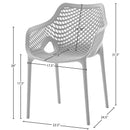  Meridian Mykonos Grey Plastic Outdoor Patio Dining Chair IMAGE 6