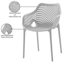  Meridian Mykonos Grey Plastic Outdoor Patio Dining Chair IMAGE 7
