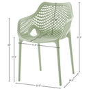  Meridian Mykonos Mint Plastic Outdoor Patio Dining Chair IMAGE 6