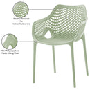  Meridian Mykonos Mint Plastic Outdoor Patio Dining Chair IMAGE 7