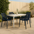  Meridian Mykonos Navy Plastic Outdoor Patio Dining Chair IMAGE 2