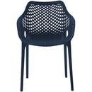  Meridian Mykonos Navy Plastic Outdoor Patio Dining Chair IMAGE 4