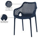  Meridian Mykonos Navy Plastic Outdoor Patio Dining Chair IMAGE 7