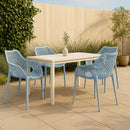  Meridian Mykonos Sky Blue Plastic Outdoor Patio Dining Chair IMAGE 2