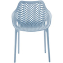  Meridian Mykonos Sky Blue Plastic Outdoor Patio Dining Chair IMAGE 4