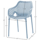  Meridian Mykonos Sky Blue Plastic Outdoor Patio Dining Chair IMAGE 6