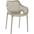  Meridian Mykonos Taupe Plastic Outdoor Patio Dining Chair IMAGE 1