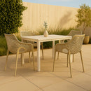  Meridian Mykonos Taupe Plastic Outdoor Patio Dining Chair IMAGE 2