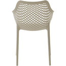  Meridian Mykonos Taupe Plastic Outdoor Patio Dining Chair IMAGE 3