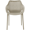  Meridian Mykonos Taupe Plastic Outdoor Patio Dining Chair IMAGE 4