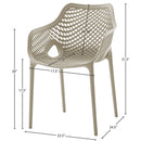  Meridian Mykonos Taupe Plastic Outdoor Patio Dining Chair IMAGE 6