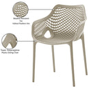  Meridian Mykonos Taupe Plastic Outdoor Patio Dining Chair IMAGE 7