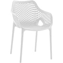  Meridian Mykonos White Plastic Outdoor Patio Dining Chair IMAGE 1
