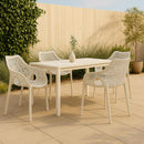  Meridian Mykonos White Plastic Outdoor Patio Dining Chair IMAGE 2