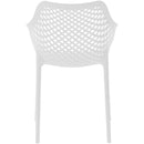  Meridian Mykonos White Plastic Outdoor Patio Dining Chair IMAGE 3