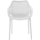  Meridian Mykonos White Plastic Outdoor Patio Dining Chair IMAGE 4