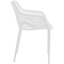  Meridian Mykonos White Plastic Outdoor Patio Dining Chair IMAGE 5