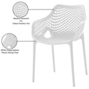  Meridian Mykonos White Plastic Outdoor Patio Dining Chair IMAGE 7