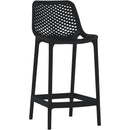  Meridian Mykonos Black Plastic Outdoor Patio Stool IMAGE 1