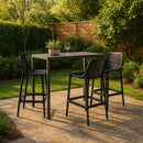  Meridian Mykonos Black Plastic Outdoor Patio Stool IMAGE 2