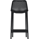  Meridian Mykonos Black Plastic Outdoor Patio Stool IMAGE 4