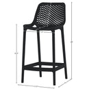  Meridian Mykonos Black Plastic Outdoor Patio Stool IMAGE 6