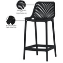  Meridian Mykonos Black Plastic Outdoor Patio Stool IMAGE 7