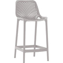  Meridian Mykonos Grey Plastic Outdoor Patio Stool IMAGE 1