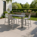  Meridian Mykonos Grey Plastic Outdoor Patio Stool IMAGE 2