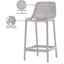  Meridian Mykonos Grey Plastic Outdoor Patio Stool IMAGE 7