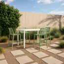  Meridian Mykonos Mint Plastic Outdoor Patio Stool IMAGE 2