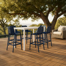  Meridian Mykonos Navy Plastic Outdoor Patio Stool IMAGE 2