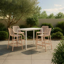  Meridian Mykonos Pink Plastic Outdoor Patio Stool IMAGE 2