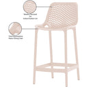  Meridian Mykonos Pink Plastic Outdoor Patio Stool IMAGE 7
