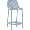  Meridian Mykonos Sky Blue Plastic Outdoor Patio Stool IMAGE 1
