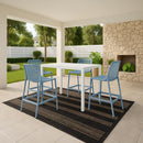  Meridian Mykonos Sky Blue Plastic Outdoor Patio Stool IMAGE 2