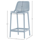  Meridian Mykonos Sky Blue Plastic Outdoor Patio Stool IMAGE 6