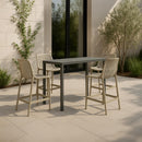  Meridian Mykonos Taupe Plastic Outdoor Patio Stool IMAGE 2