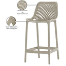  Meridian Mykonos Taupe Plastic Outdoor Patio Stool IMAGE 7