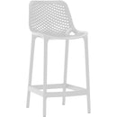 Meridian Mykonos White Plastic Outdoor Patio Stool IMAGE 1