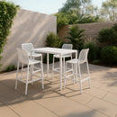  Meridian Mykonos White Plastic Outdoor Patio Stool IMAGE 2