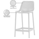  Meridian Mykonos White Plastic Outdoor Patio Stool IMAGE 7