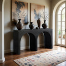  Meridian June Black Oak Wood Console Table IMAGE 2