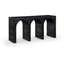  Meridian June Black Oak Wood Console Table IMAGE 1