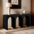  Meridian June Black Oak Wood Console Table IMAGE 2