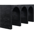  Meridian June Black Oak Wood Console Table IMAGE 5