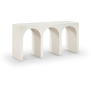  Meridian June Cream Oak Wood Console Table IMAGE 1
