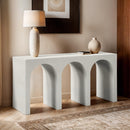  Meridian June Cream Oak Wood Console Table IMAGE 2