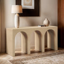  Meridian June White Oak Wood Console Table IMAGE 2