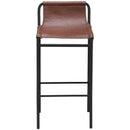  Color_Brown -- Dax Brown Vegan Leather Upholstered Counter Stool IMAGE 4